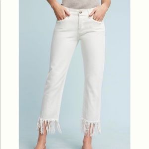 Anthropologie Straight Leg Frayed Jeans